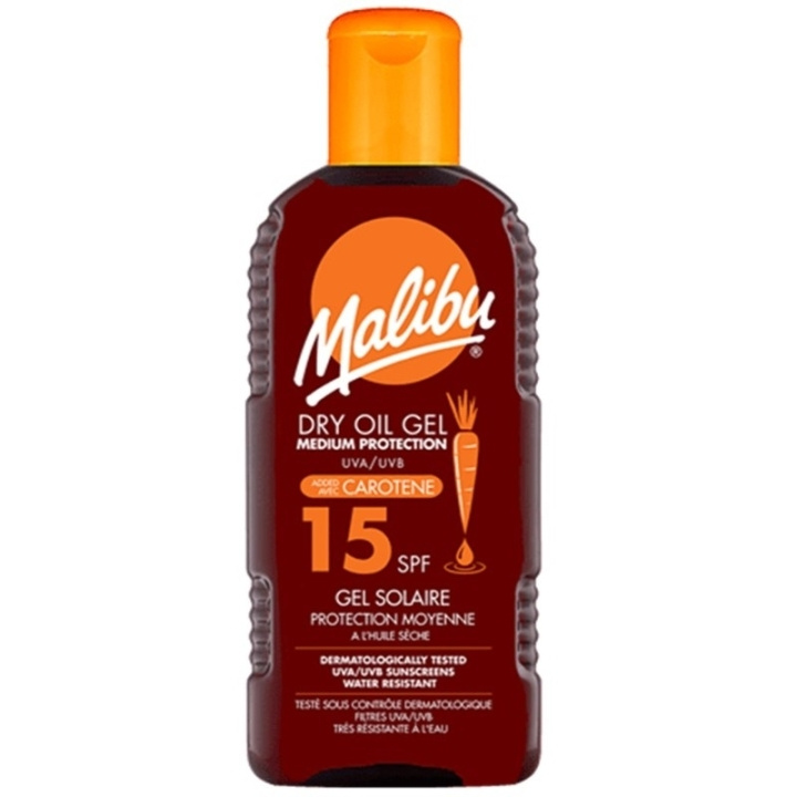 Malibu Dry Oil Gel with Carotene SPF15 200ml in de groep BEAUTY & HEALTH / Huidsverzorging / Zonnebank / Zonnebescherming bij TP E-commerce Nordic AB (C74746)