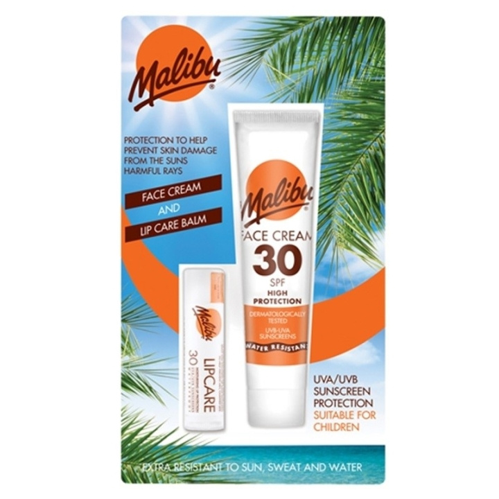 Malibu Sun Face Cream & Lipbalm SPF30 Blister Duo in de groep BEAUTY & HEALTH / Huidsverzorging / Zonnebank / Zonnebescherming bij TP E-commerce Nordic AB (C74747)