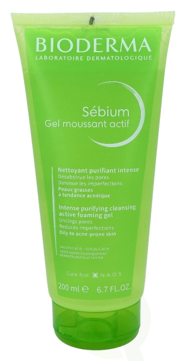 Bioderma Sebium Gel Moussant Actif Foaming Gel 200 ml Oily To Acne-Prone Skin in de groep BEAUTY & HEALTH / Huidsverzorging / Gezicht / Schoonmaak bij TP E-commerce Nordic AB (C74849)