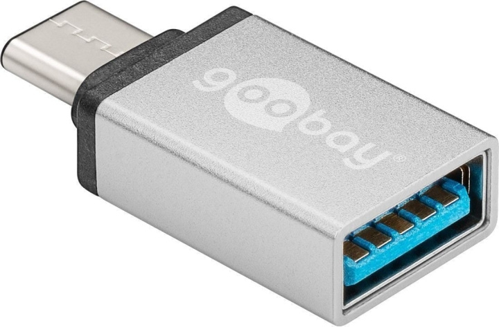 Goobay USB-C naar A 3.0-adapter, zilver in de groep COMPUTERS & RANDAPPARATUUR / Computerkabels / USB / USB-C bij TP E-commerce Nordic AB (C75152)