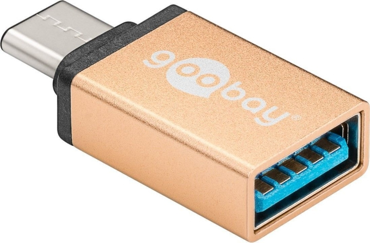 Goobay USB-C naar A 3.0 adapter, goud in de groep COMPUTERS & RANDAPPARATUUR / Computerkabels / USB / USB-C bij TP E-commerce Nordic AB (C75154)