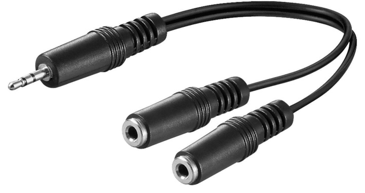 Goobay 3,5 mm mannelijke - 2 x 3,5 mm mono vrouwelijke kabel, 0,2 m in de groep HOME ELECTRONICS / Kabels & Adapters / Audio Analoog / Adapters bij TP E-commerce Nordic AB (C75158)