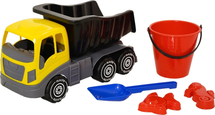 Plasto auto en zand set, 5 stuks in de groep SPEELGOED, KINDER- & BABYPRODUCTEN / Speelgoed / Speelgoedauto\'s bij TP E-commerce Nordic AB (C75373)