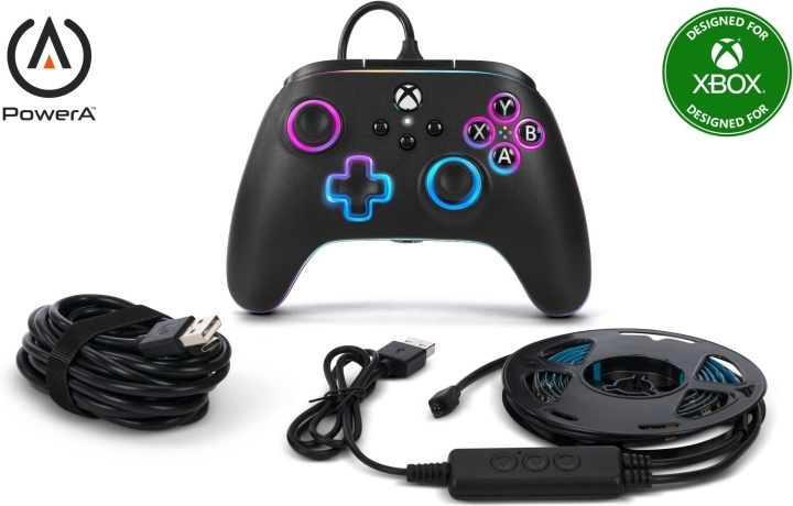 PowerA Lumectra Advantage bedrade controller, zwart + RGB LED-lint, Xbox / PC in de groep HOME ELECTRONICS / Spelconsoles en accessoires / Xbox Series X bij TP E-commerce Nordic AB (C75413)