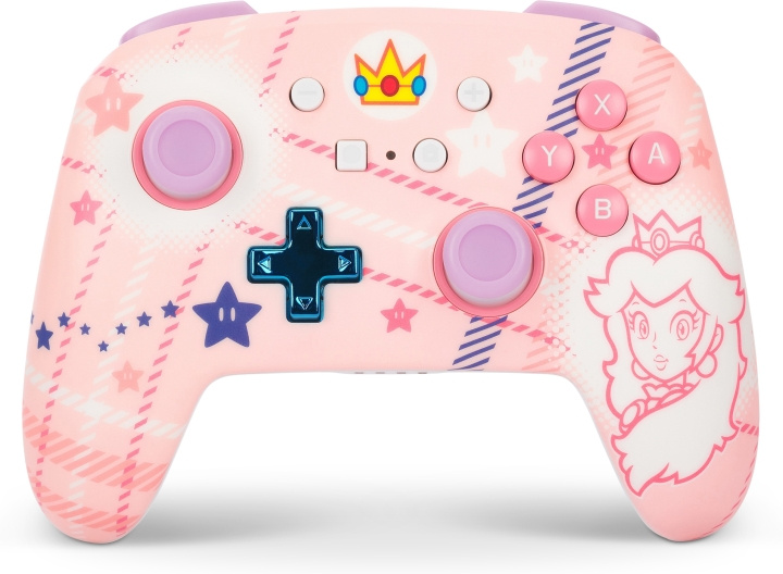 PowerA Verbeterde draadloze controller, Princess Peach Plaid, Switch in de groep HOME ELECTRONICS / Spelconsoles en accessoires / Nintendo Switch / Accessoires bij TP E-commerce Nordic AB (C75425)