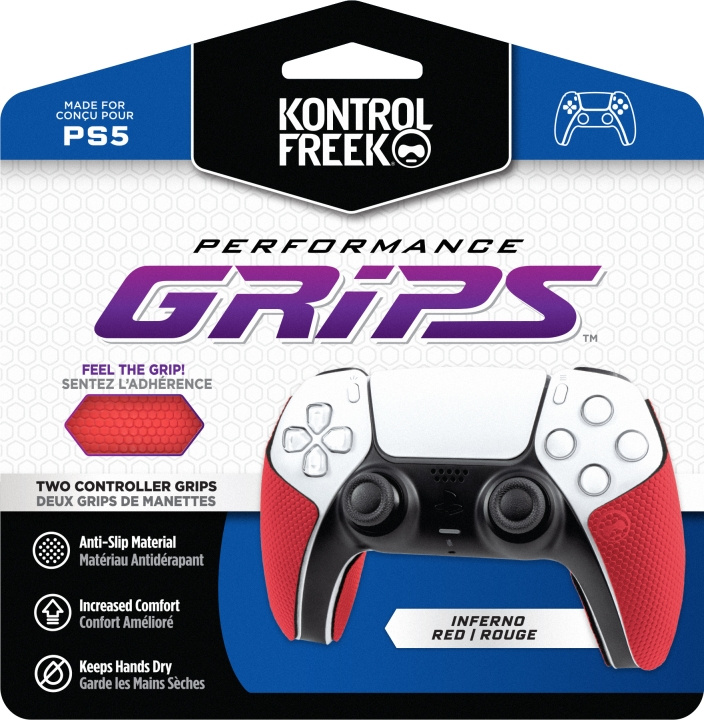 KontrolFreek Performance Grips, rood (PS5) in de groep HOME ELECTRONICS / Spelconsoles en accessoires / Sony PlayStation 5 bij TP E-commerce Nordic AB (C75460)