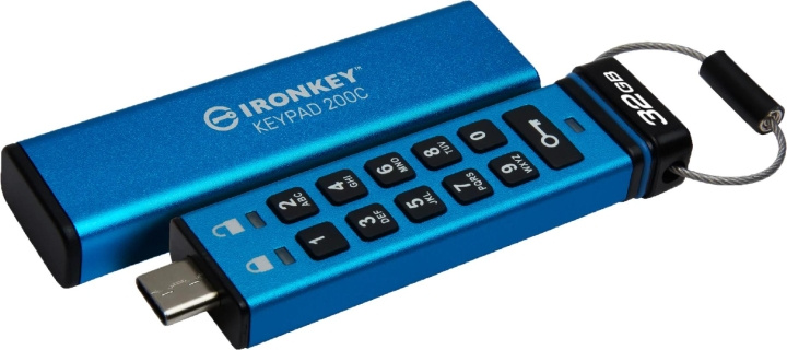 Kingston 32GB USB-C IronKey Keypad 200C, FIPS 140-3 Lvl 3 AES-256 in de groep HOME ELECTRONICS / Opslagmedia / USB-geheugen / Type C bij TP E-commerce Nordic AB (C75506)