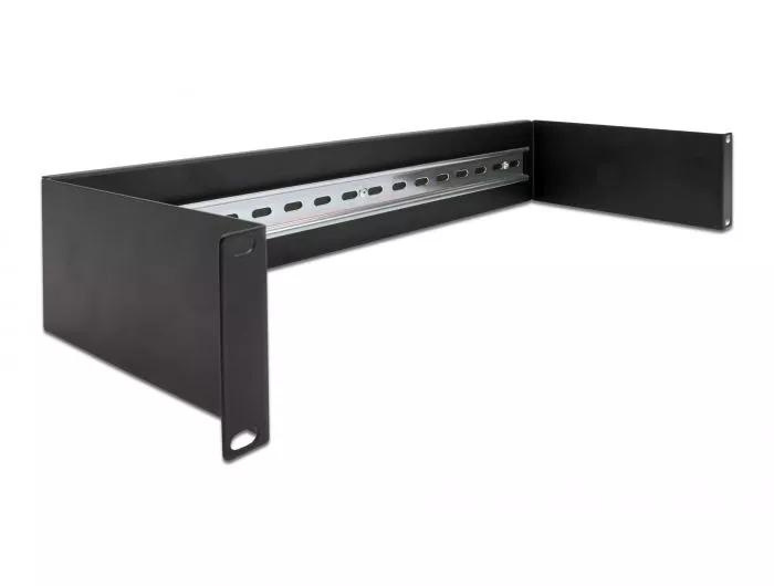 DeLOCK 19″ DIN rail Panel 2U black in de groep COMPUTERS & RANDAPPARATUUR / Computeraccessoires / Overige bij TP E-commerce Nordic AB (C75531)