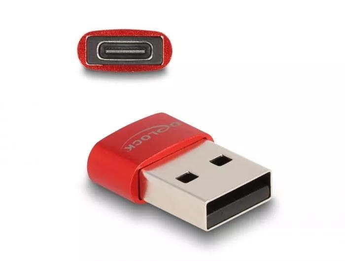 DeLOCK USB 2.0 Adapter USB Type-A male to USB Type-C™ female red in de groep COMPUTERS & RANDAPPARATUUR / Computerkabels / USB / USB-A / Adapters bij TP E-commerce Nordic AB (C75534)