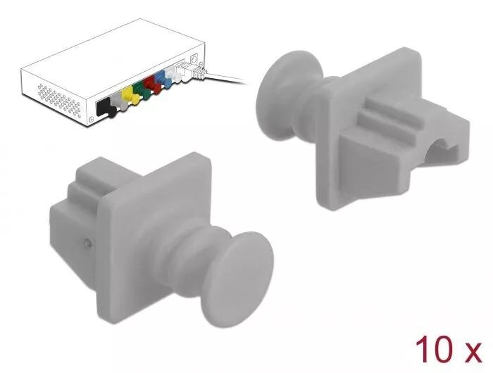 DeLOCK Dust Cover for RJ45 jack 10 pieces grey in de groep COMPUTERS & RANDAPPARATUUR / Computerkabels / Netwerkkabels / Adapters & Geleiderverbindingen bij TP E-commerce Nordic AB (C75535)