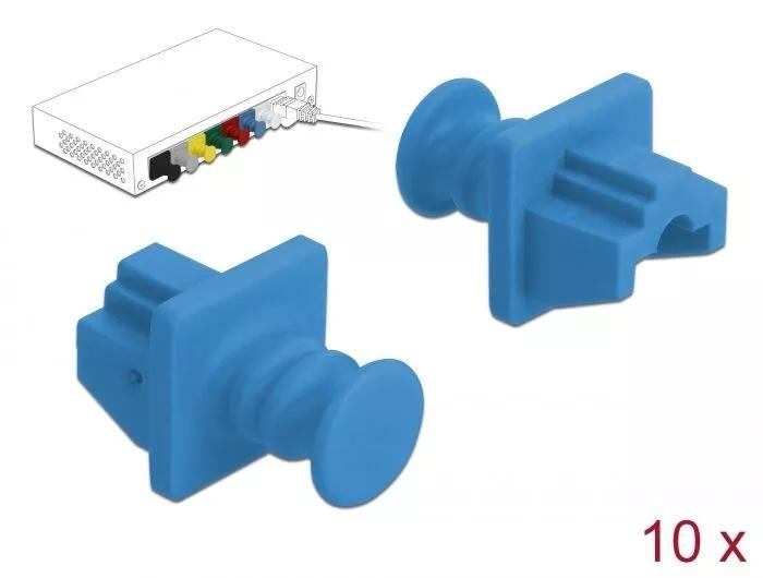 DeLOCK Dust Cover for RJ45 jack 10 pieces blue in de groep COMPUTERS & RANDAPPARATUUR / Computerkabels / Netwerkkabels / Adapters & Geleiderverbindingen bij TP E-commerce Nordic AB (C75536)