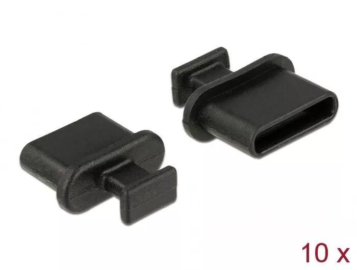 DeLOCK Dust Cover for USB Type-C™ female with grip 10 pieces black in de groep COMPUTERS & RANDAPPARATUUR / Computeraccessoires / Overige bij TP E-commerce Nordic AB (C75537)