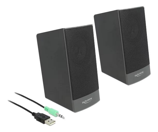 DeLOCK Stereo 2.0 PC Speaker 3.5 mm stereo jack male USB powered in de groep COMPUTERS & RANDAPPARATUUR / Computeraccessoires / Luidsprekers bij TP E-commerce Nordic AB (C75541)