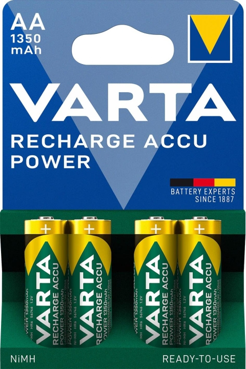 Varta Recharge Charge Accu Power AA 1350mAh 4 Pack in de groep HOME ELECTRONICS / Batterijen & Opladers / Batterijen / Batterijen voor hoortoestellen bij TP E-commerce Nordic AB (C75565)