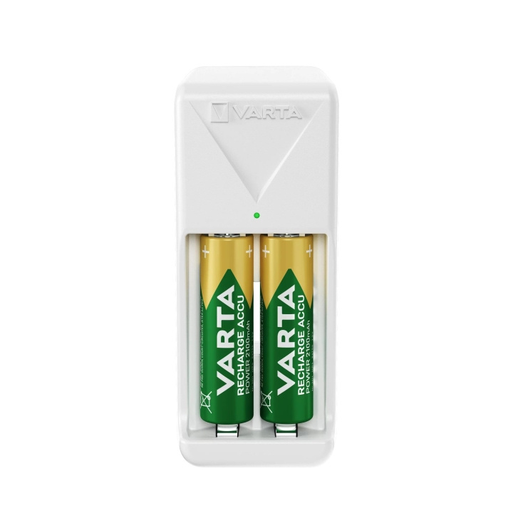 Varta Mini Charger, includes 2x AA 2100 mAh in de groep HOME ELECTRONICS / Batterijen & Opladers / Batterijoplader bij TP E-commerce Nordic AB (C75572)