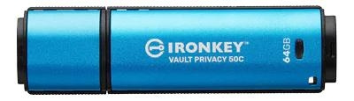 Kingston 64GB USB-C IronKey Vault Privacy 50C AES-256 Encrypted in de groep HOME ELECTRONICS / Opslagmedia / USB-geheugen / Type C bij TP E-commerce Nordic AB (C75665)