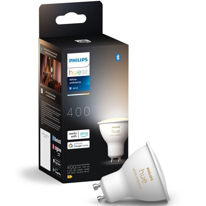 Philips Hue White Ambiance GU10 400lm 1-pack in de groep HUISHOUDEN & TUIN / Smart home / Slimme verlichting bij TP E-commerce Nordic AB (C75734)