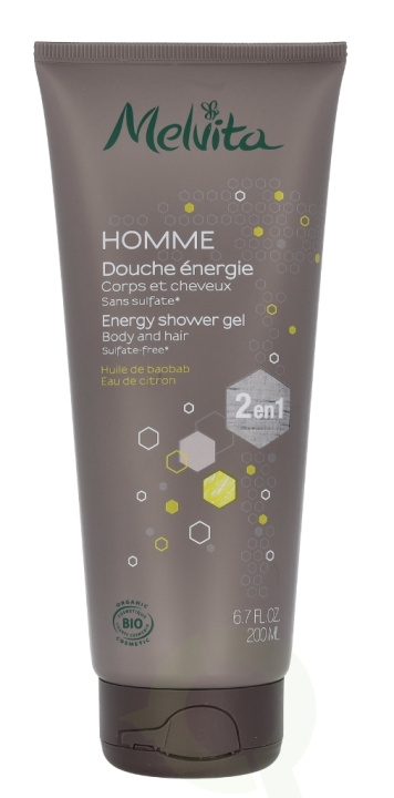 Melvita Homme Energy Shower Gel 200 ml in de groep BEAUTY & HEALTH / Haar & Styling / Haarverzorging / Shampoo bij TP E-commerce Nordic AB (C75998)