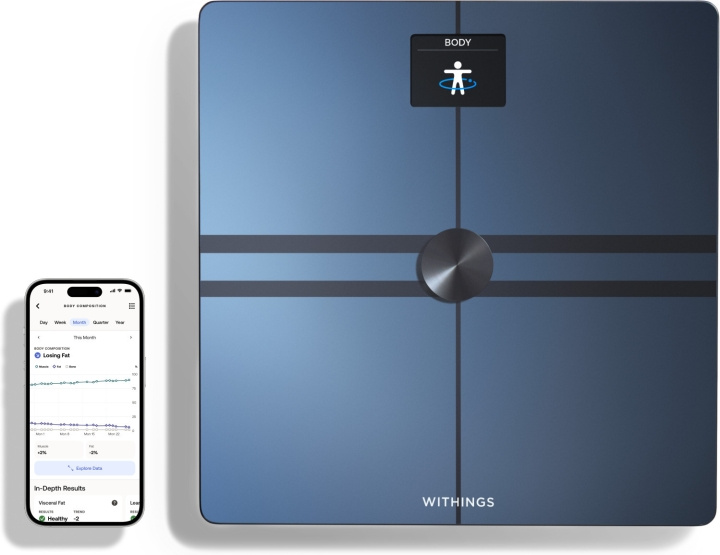 Withings Body Comp Black weegschaal voor lichaamssamenstelling met wifi-verbinding in de groep BEAUTY & HEALTH / Gezondheidszorg / Badkamerweegschaal bij TP E-commerce Nordic AB (C76130)