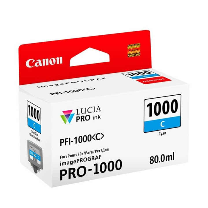 Canon Bläck 0547C001 PFI-1000 Cyan in de groep COMPUTERS & RANDAPPARATUUR / Printers & Accessoires / Inkt & Toner / Inktpatronen / Canon bij TP E-commerce Nordic AB (C76476)