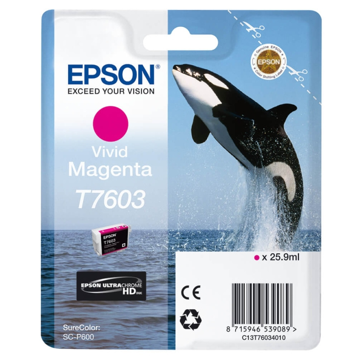 Epson Bläck UltraChrome HD T76034N10 Vivid Magenta in de groep COMPUTERS & RANDAPPARATUUR / Printers & Accessoires / Inkt & Toner / Inktpatronen / Epson bij TP E-commerce Nordic AB (C76543)