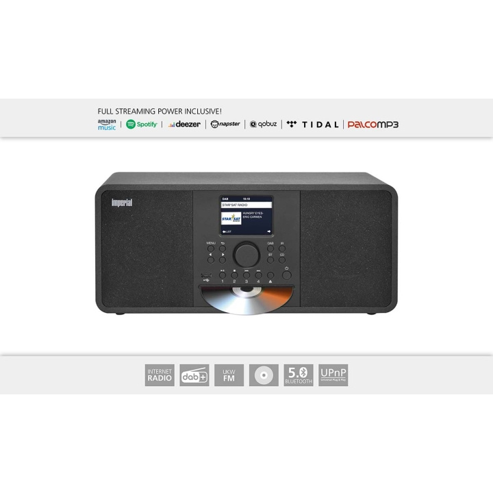 imperial DABMAN i205 CD Hybride Stereo Radio DAB+ / FM / Internet / Bluetooth Zwart in de groep HOME ELECTRONICS / Audio & Beeld / Thuisbioscoop, Hifi en Draagbaar / Radio & Wekkers / Draadloze audiozender bij TP E-commerce Nordic AB (C76567)