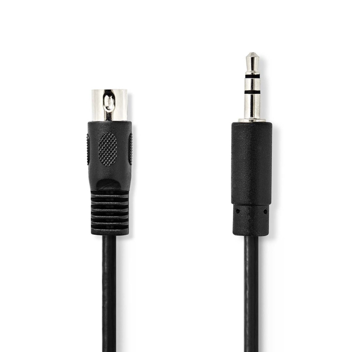 Nedis DIN-Audiokabel | DIN 5-Pins Male | 3,5 mm Male | Vernikkeld | 1.00 m | Rond | PVC | Zwart | Label in de groep HOME ELECTRONICS / Audio & Beeld / Luidsprekers & accessoires / Accessoires bij TP E-commerce Nordic AB (C76588)