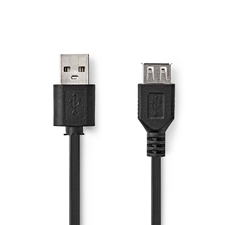 Nedis USB-Kabel | USB 2.0 | USB-A Male | USB-A Female | 480 Mbps | Vernikkeld | 0.20 m | Rond | PVC | Zwart | Doos in de groep COMPUTERS & RANDAPPARATUUR / Computerkabels / USB / USB-A / Kabels bij TP E-commerce Nordic AB (C76597)