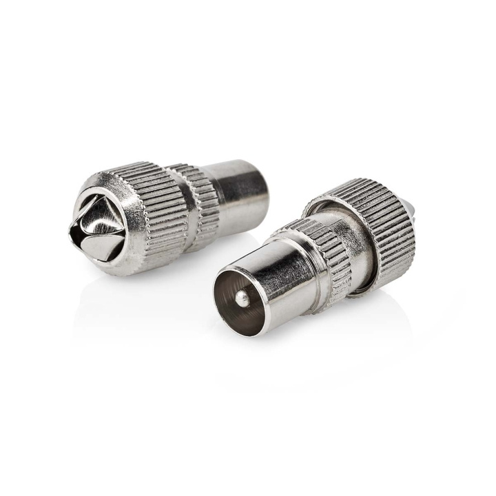 Nedis IEC (Coax) Connector | Recht | Male | Vernikkeld | 75 Ohm | Schroef | Diameter kabelinvoer: 7.0 mm | Metaal | Zilver | 2 Stuks | Doos in de groep HOME ELECTRONICS / Audio & Beeld / TV & Accessoires / Antennes & Accessoires bij TP E-commerce Nordic AB (C76682)