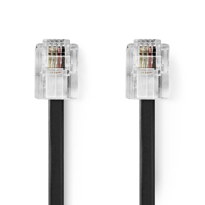 Nedis Telecomkabel | RJ11 Male | RJ11 Male | 10.0 m | Kabel design: Plat | Goud Verguld | Kabeltype: RJ11 | Zwart | Label in de groep HOME ELECTRONICS / Kabels & Adapters / Telefoonkabels & Adapters bij TP E-commerce Nordic AB (C76734)