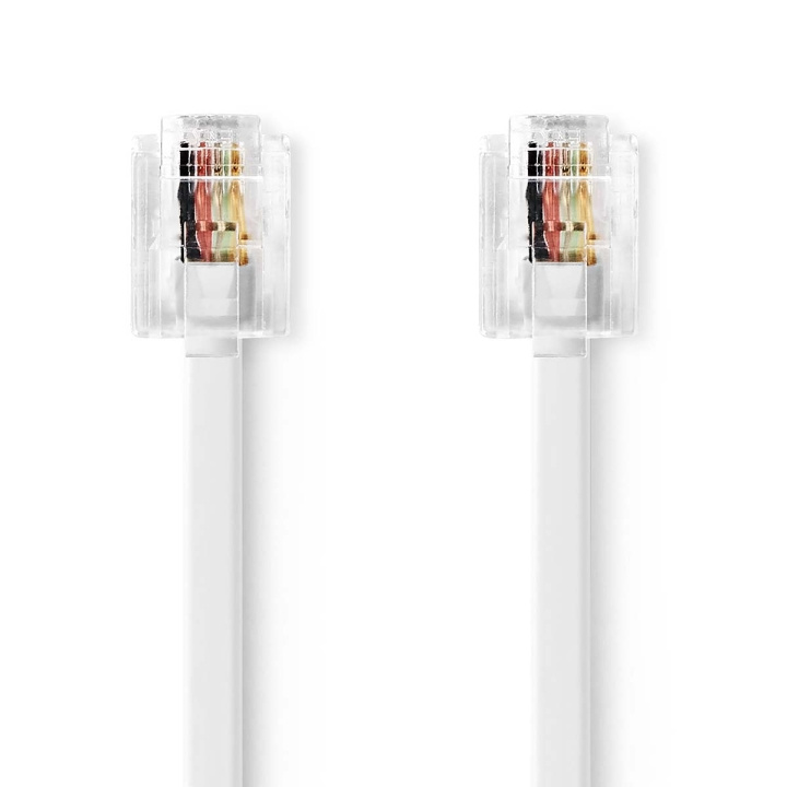 Nedis Telecomkabel | RJ11 Male | RJ11 Male | 10.0 m | Kabel design: Plat | Goud Verguld | Kabeltype: RJ11 | Wit | Label in de groep HOME ELECTRONICS / Kabels & Adapters / Telefoonkabels & Adapters bij TP E-commerce Nordic AB (C76736)