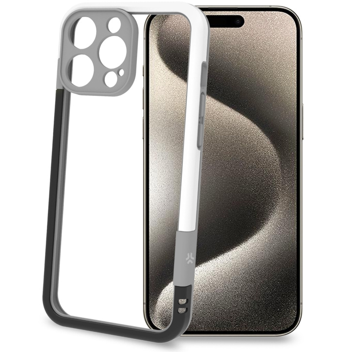 Celly Bumper iPhone 16 Pro Max Svart/Vit in de groep SMARTPHONE & TABLETS / Mobielbescherming / Apple / iPhone 16 bij TP E-commerce Nordic AB (C76765)