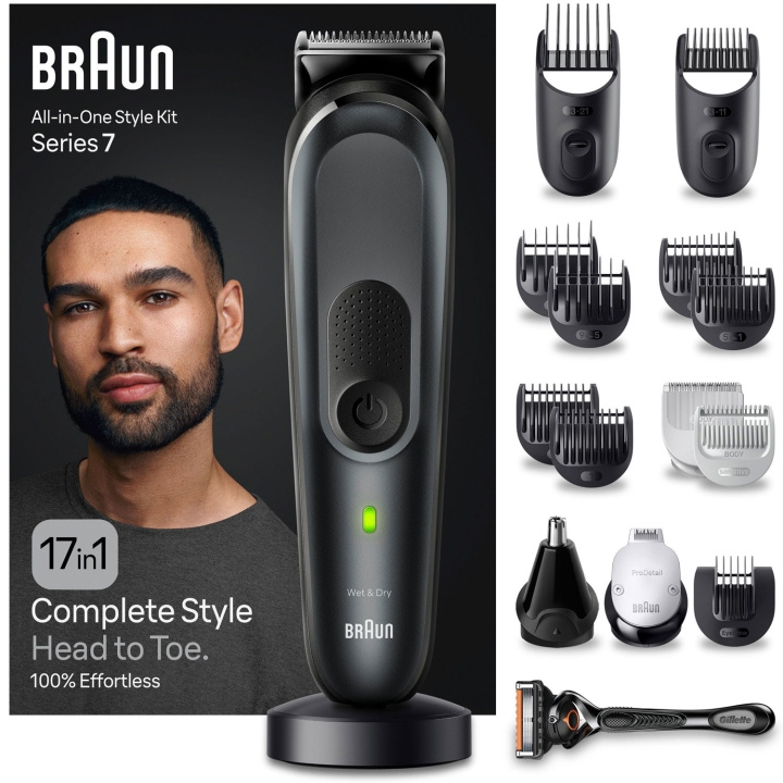 Braun Multitrimmer 17-i-1 kit MGK7491 in de groep BEAUTY & HEALTH / Haar & Styling / Scheren & Trimmen / Haartrimmers bij TP E-commerce Nordic AB (C76775)