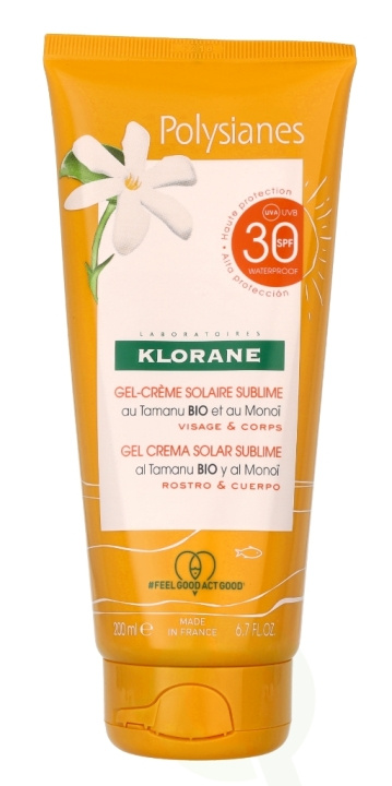 Klorane Polysianes Solar Sublime Gel-Cream SPF30 200 ml in de groep BEAUTY & HEALTH / Huidsverzorging / Zonnebank / Zonnebescherming bij TP E-commerce Nordic AB (C76921)