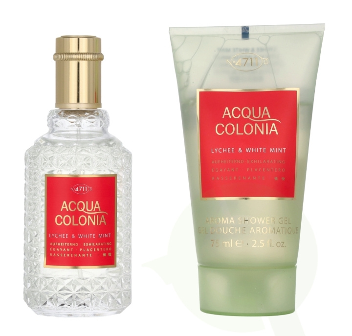 4711 Acqua Colonia Lychee & White Mint Giftset 125 ml Edc Spray 50ml/Shower Gel 75ml in de groep BEAUTY & HEALTH / Geuren & Parfum / Parfum / Parfum voor haar bij TP E-commerce Nordic AB (C76947)