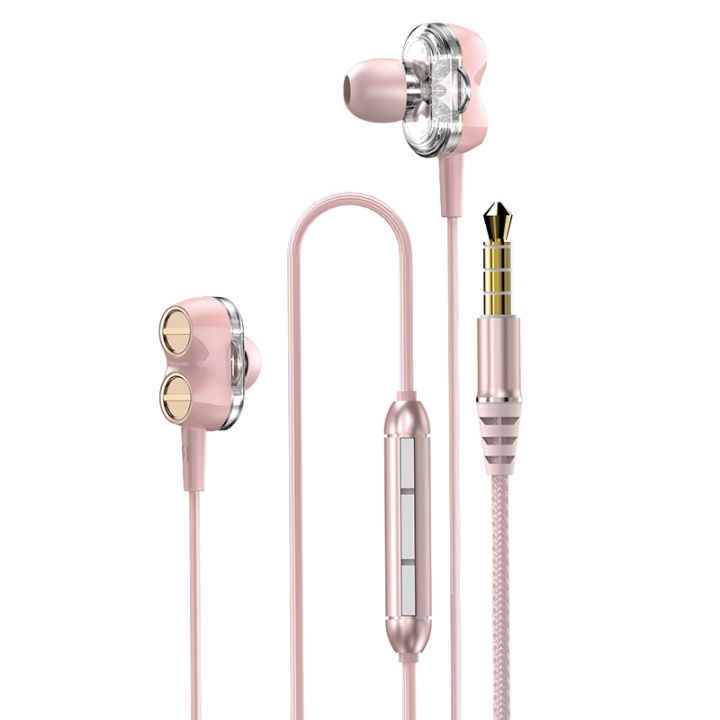 Dudao X15 dual dynamic music headphones 3.5 mm jack 1.2 m pink in de groep HOME ELECTRONICS / Audio & Beeld / Koptelefoon & Accessoires / Koptelefoon bij TP E-commerce Nordic AB (C77135)