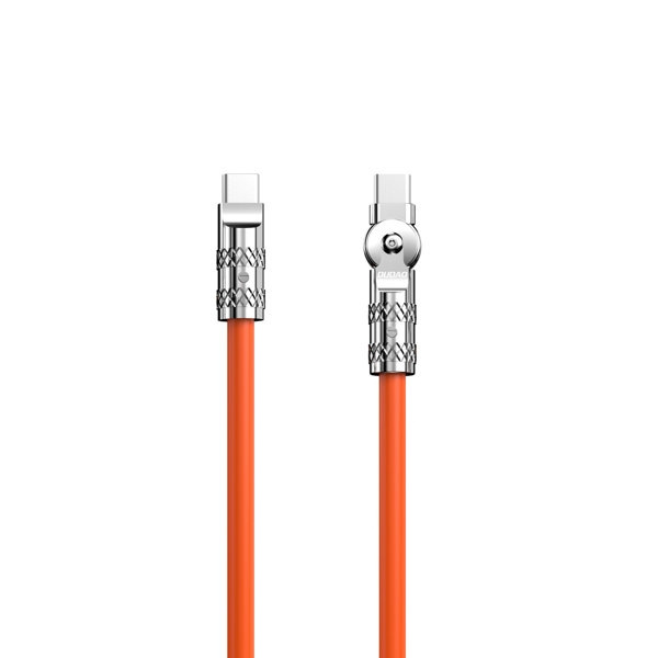 Dudao L24CC USB-C to USB-C Angled cable 120W 1m rotation 180° orange in de groep COMPUTERS & RANDAPPARATUUR / Computerkabels / USB / USB-C bij TP E-commerce Nordic AB (C77144)