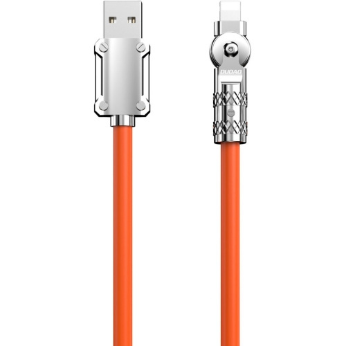 Dudao L24AL USB-A to angled Lightning cable 30W 1m 180° rotation orange in de groep SMARTPHONE & TABLETS / Opladers & Kabels / Kabels / Kabels Lightning bij TP E-commerce Nordic AB (C77145)