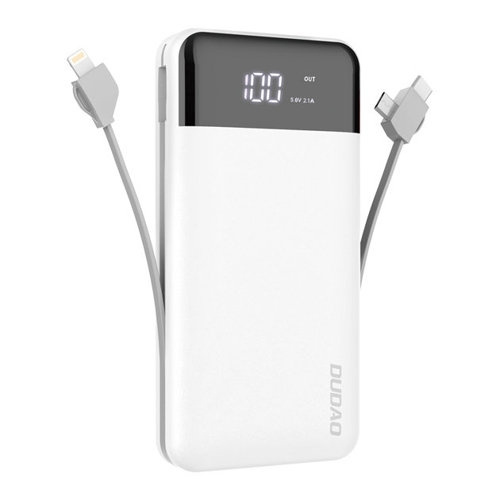 Dudao K1Pro powerbank 20000mAh 15Watt 4xcables white in de groep SMARTPHONE & TABLETS / Opladers & Kabels / Powerbanks bij TP E-commerce Nordic AB (C77172)