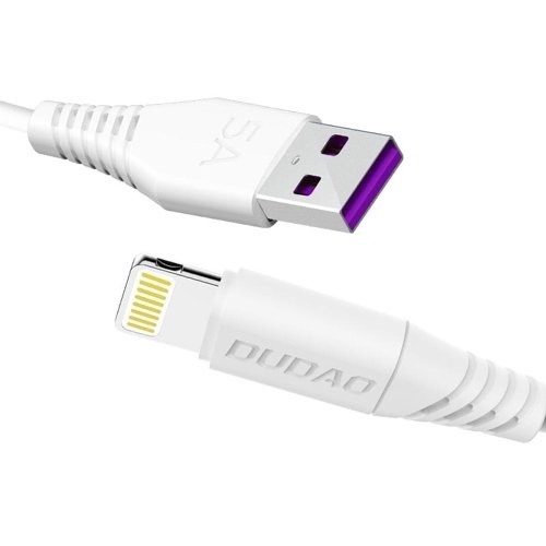 Dudao L2L USB-A to Lightning cable 2m white in de groep SMARTPHONE & TABLETS / Opladers & Kabels / Kabels / Kabels Lightning bij TP E-commerce Nordic AB (C77174)