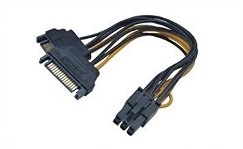 Akasa 2 x 15-pins SATA - 1 x 6-pins PCIe-adapter, 15 cm in de groep COMPUTERS & RANDAPPARATUUR / Computerkabels / Interne / Stroomkabels & Adapters bij TP E-commerce Nordic AB (C77235)