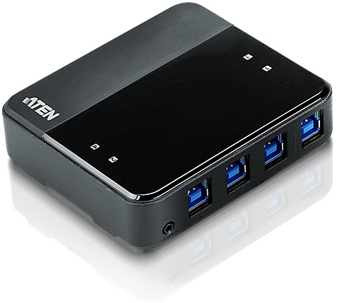 ATEN US434 USB3.0 hub voor vier computers in de groep COMPUTERS & RANDAPPARATUUR / Computeraccessoires / USB-hubs bij TP E-commerce Nordic AB (C77239)