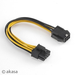 Akasa AK-CB051 6-pins PCIe naar 8-pins ATX12V adapter in de groep COMPUTERS & RANDAPPARATUUR / Computeronderdelen / Harde schijven / Chassisventilatoren bij TP E-commerce Nordic AB (C77555)