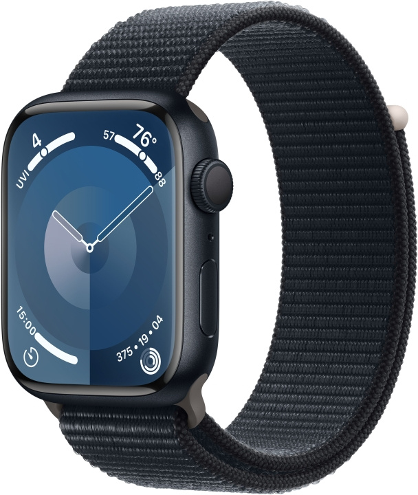 Apple Watch Series 9 (GPS) 41 mm middernachtblauwe aluminium kast en middernachtblauwe Sport Loop band (MR8Y3) in de groep SMARTPHONE & TABLETS / Training, thuis & vrije tijd / Apple Watch & Accessoires / Apple Watch bij TP E-commerce Nordic AB (C77580)