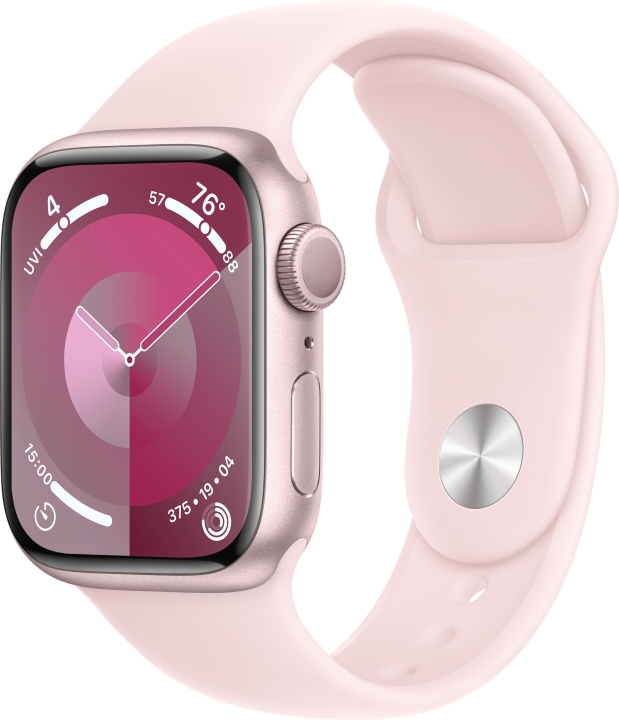 Apple Watch Series 9 (GPS) 41 mm roze aluminium kast en roze sportband, M/L (MR943) in de groep SMARTPHONE & TABLETS / Training, thuis & vrije tijd / Apple Watch & Accessoires / Apple Watch bij TP E-commerce Nordic AB (C77585)