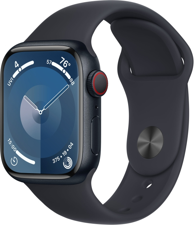 Apple Watch Series 9 (GPS + Cellular) 41 mm middernachtblauwe aluminium kast en middernachtblauwe sportband, S/M (MRHR3) in de groep SMARTPHONE & TABLETS / Training, thuis & vrije tijd / Apple Watch & Accessoires / Apple Watch bij TP E-commerce Nordic AB (C77602)