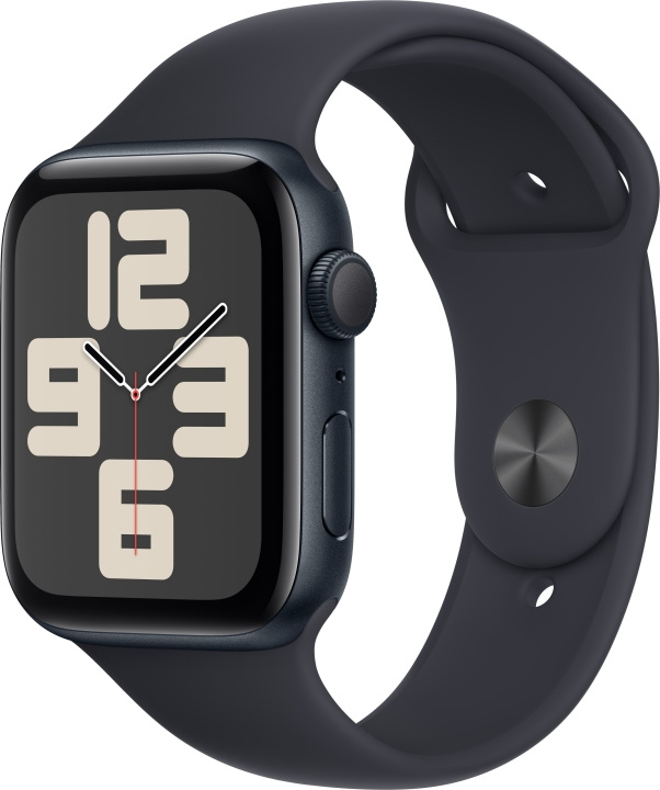 Apple Horloge SE (GPS) 44 mm middernachtblauwe aluminium kast en middernachtblauwe sportband, S/M (MRE73) in de groep SMARTPHONE & TABLETS / Training, thuis & vrije tijd / Apple Watch & Accessoires / Apple Watch bij TP E-commerce Nordic AB (C77620)