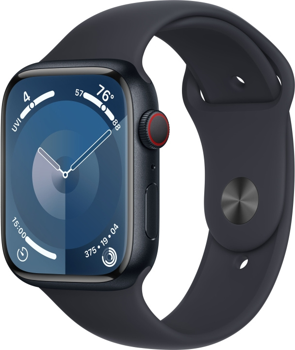 Apple Watch Series 9 (GPS + Cellular) 45 mm middernachtblauwe aluminium kast en middernachtblauwe sportband, S/M (MRMC3) in de groep SMARTPHONE & TABLETS / Training, thuis & vrije tijd / Apple Watch & Accessoires / Apple Watch bij TP E-commerce Nordic AB (C77632)