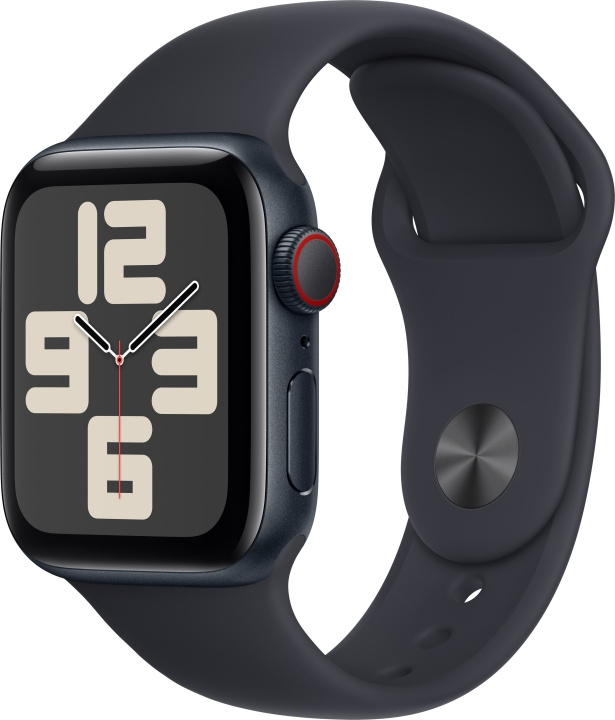 Apple Horloge SE (GPS + Cellular) 40 mm middernachtblauwe aluminium kast en middernachtblauwe sportarmband, S/M (MRG73) in de groep SMARTPHONE & TABLETS / Training, thuis & vrije tijd / Apple Watch & Accessoires / Apple Watch bij TP E-commerce Nordic AB (C77638)