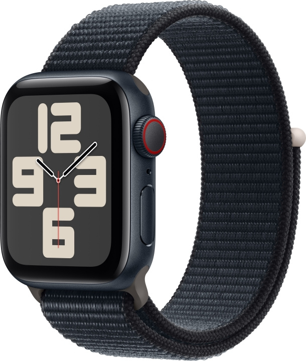 Apple Watch SE (GPS + Cellular) 40 mm middernachtblauwe aluminium kast en middernachtblauwe Sport Loop band (MRGE3) in de groep SMARTPHONE & TABLETS / Training, thuis & vrije tijd / Apple Watch & Accessoires / Apple Watch bij TP E-commerce Nordic AB (C77640)